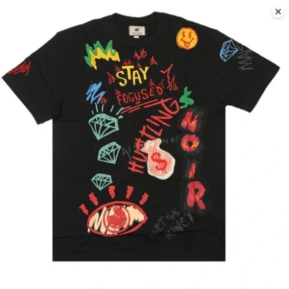 Maison Noir “Stay Focused” Graphic Tee – Large - Black - Picture 1 of 13